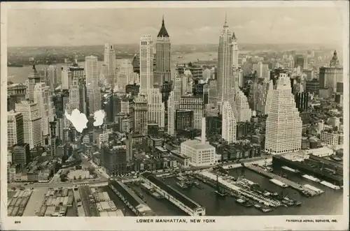 Manhattan-New York City Hochhäuser Skyscraper Lower Manhattan Luftaufnahme 1935