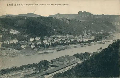 Ansichtskarte Bad Schandau Stadtpartie 1922