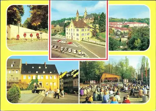 Hohenstein-Ernstthal Gedenkstätte, Rathaus am Altmarkt, Fritz-Heckert-Siedlung, Altmarkt, Naherholungsgebiet Plattenberg 1980