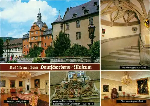 Bad Mergentheim Deutschordensmuseum, Treppe, Franz-Ludwig-Saal, Wappen, Clemens-August-Saal 1995