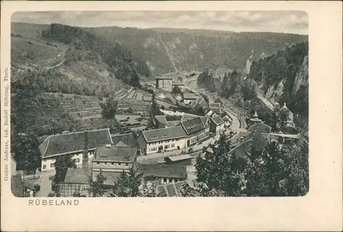 Rübeland Panorama Teilansicht, Blick auf Dorfmitte, Wohnhäuser 1900