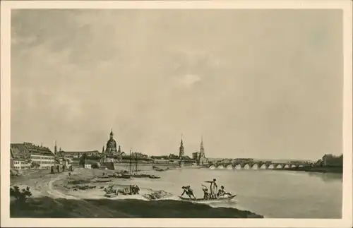 Ansichtskarte Dresden Panorama um 1815 1956
