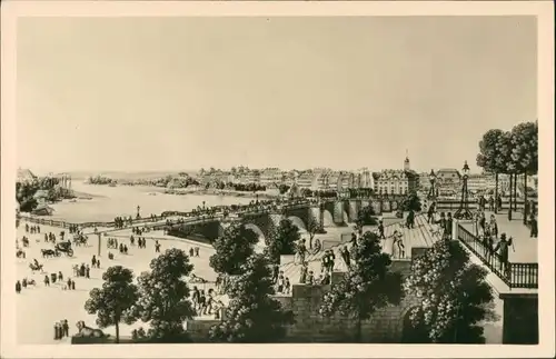 Dresden mit der Augustusbrücke und der Neustadt um 1830 C. A. Richter, 1956