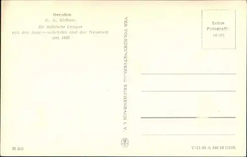 Dresden mit der Augustusbrücke und der Neustadt um 1830 C. A. Richter, 1956