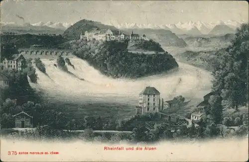 Ansichtskarte Neuhausen am Rheinfall Rheinfall, Stadt - Künstlerkarte 1905