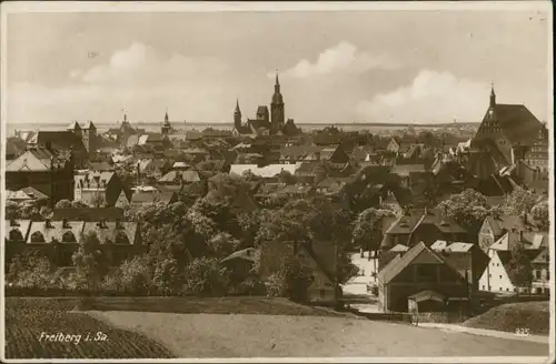 Ansichtskarte Freiberg (Sachsen) Stadtpartie 1928