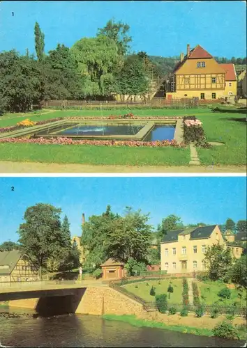 Olbernhau 1. Stadtpark 2. Kegelbrücke  Ansichtskarte 1979