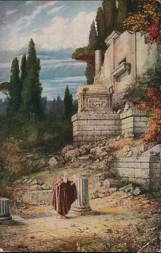 Künstlerkarte "Der Büßer" Künstler Const. Hölscher Art Postcard 1910