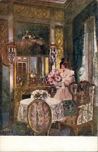 Ansichtskarte  H. Biegler Künstlerkarte "Morgengruß" Art Postcard 1910