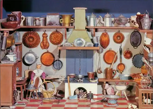 Bad Mergentheim Deutschordensmuseum, Puppenküche 19jh Sammlung Johanna Kunz 1995