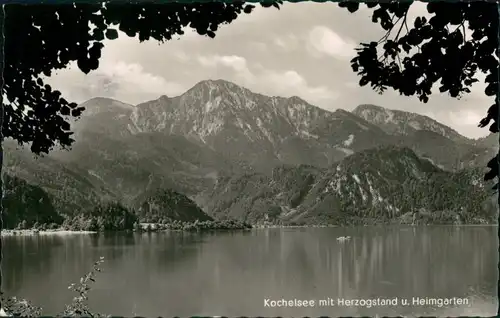 Schlehdorf Panorama-Ansicht Kochelsee, Herzogstand u. Heimgarten 1957