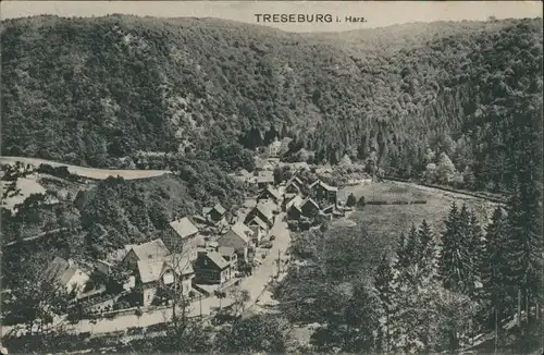 Ansichtskarte Treseburg Panorama-Ansicht aus der Vogelschau-Perspektive 1912
