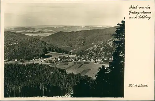 Gehlberg Blick v.d. Sprungschanze Echtfoto-Postkarte von Scheidt 1936