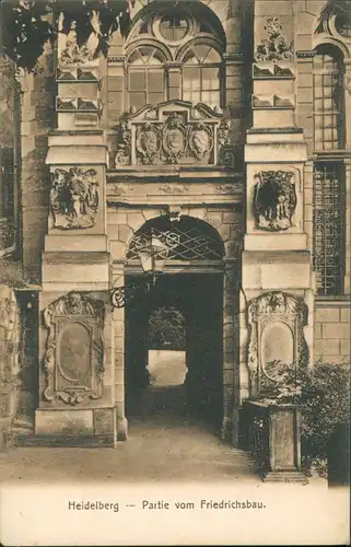 Ansichtskarte Heidelberg Portal, Zugangspartie vom Friedrichsbau 1905