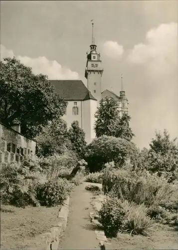 Ansichtskarte Torgau Schloss Hartenfels, Weg an der Mauer 1973