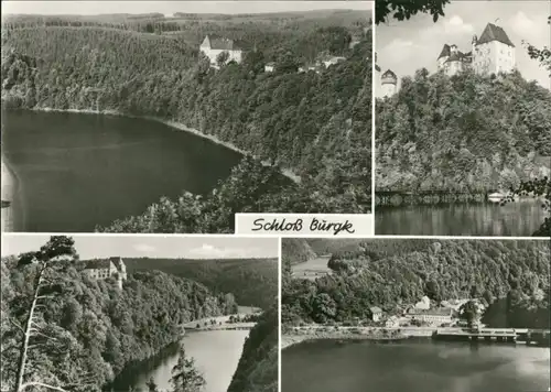 Burgkhammer-Burgk (Saale) 4 Ansichten Schloss Burgk mit Talsperre 1981