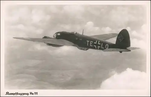 Militär/Propaganda - 2.WK (Zweiter Weltkrieg) Flugwesen - Flugzeuge Kamofflugzeug He 111 1939