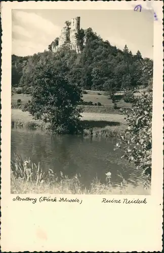 Streitberg-Wiesenttal Panorama-Ansicht Blick auf Ruine Neideck 1956