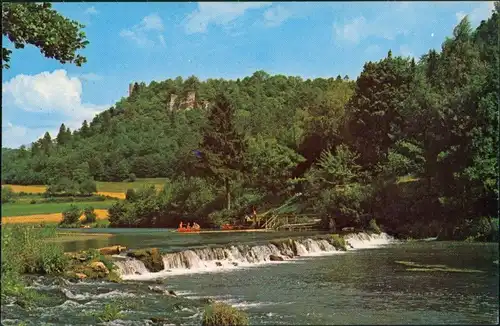 Streitberg-Wiesenttal Wehr i  Wiesent, Oberfranken Postkarte 1965