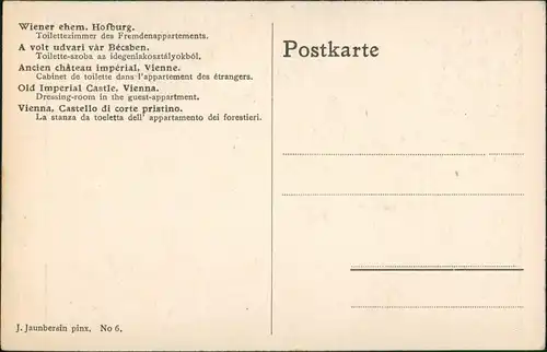 Ansichtskarte Wien Hofburg - Toilettenzimmer des Fremdenappartements 1918