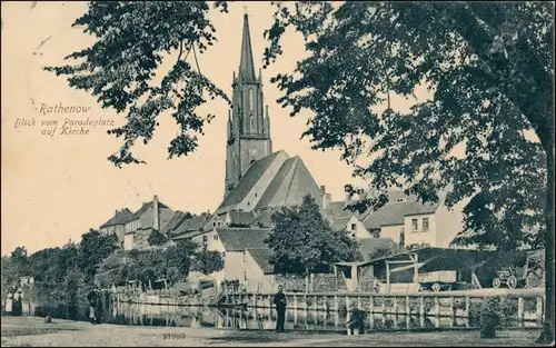 Ansichtskarte Rathenow Paradeplatz 1908