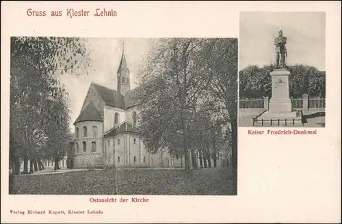 Ansichtskarte Kloster Lehnin Kirche Kaiser Friedrich Denkmal 2 Bild 1916