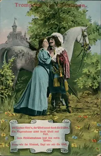 Bad Säckingen Trompeter von Säckingen mit Frau Pferd Burg Blick 1920
