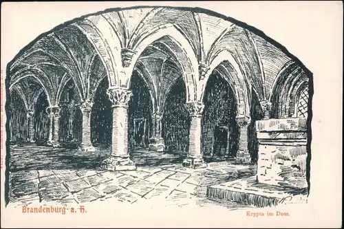 Ansichtskarte Brandenburg an der Havel Künstlerkarte Dom Krypta 1911