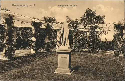 Ansichtskarte Brandenburg an der Havel Rosengarten Gynymed Denkmal 1912