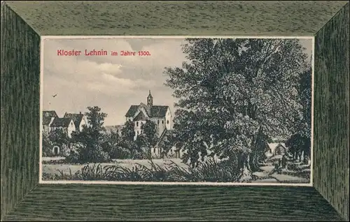 Ansichtskarte Kloster Lehnin Kloster im Jahre 1300, Passepartout 1909