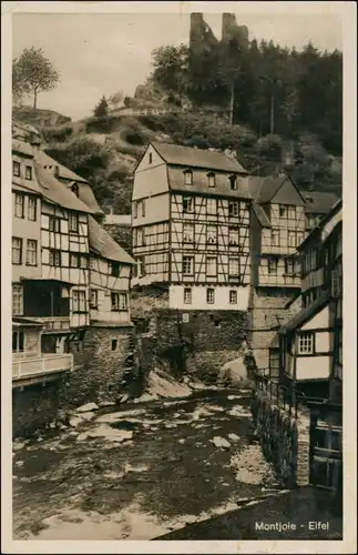 Ansichtskarte Monschau/Eifel Montjoie Fachwerkhäuser am Fluß 1932