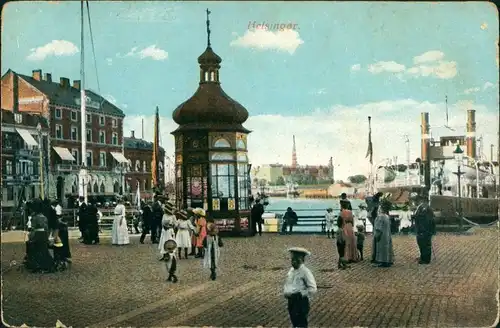 Postcard Helsingør Helsingör Hafen, Pier - Kiosk 1913