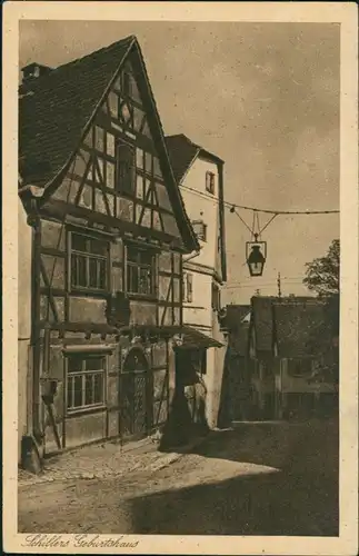 Ansichtskarte Marbach am Neckar Partie Schillers Geburtshaus 1924