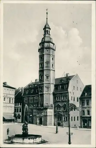 Ansichtskarte Gera Marktplatz, Geschäfte 1938