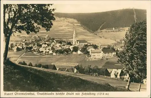 Ansichtskarte Oberwiesenthal Stadtblick 1934