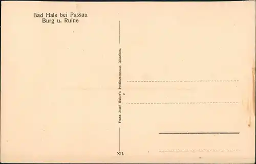 Ansichtskarte Passau Bad Hals - Ruine 1926