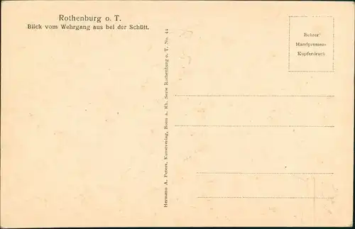 Ansichtskarte Rothenburg ob der Tauber Blick vom Wehrgang aus bei Schütt 1928