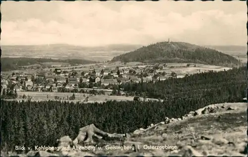 Altenberg (Erzgebirge) Kahleberg Blick auf Altenberg Geisingberg  1961