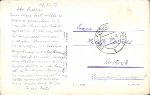 Bärenfels (Erzgebirge)-Altenberg  Umland-Ansicht Wohnhaus   Postkarte 1956