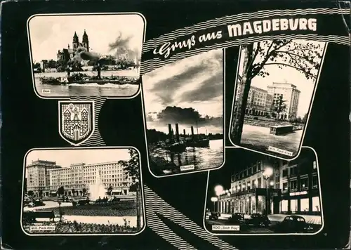 Magdeburg DDR Mehrbild-AK mit Dom, HOG Stadt Prag, Elbe-Partie uvm. 1967