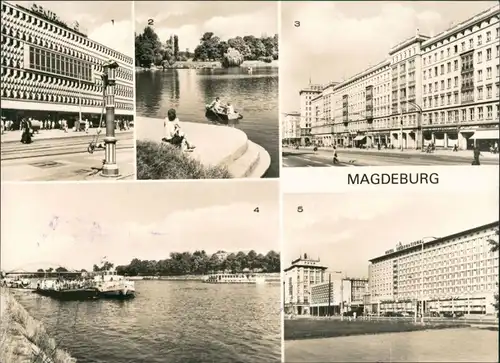 Magdeburg Stadtteilansicht 5 Echtfotos DDR Mehrbild-Postkarte 1981