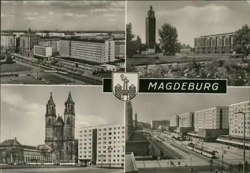 Magdeburg Stadtteilansichten Mehrbildkarte  Dom, Kulturpark Rotehorn 1969