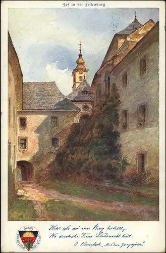 Sankt Lorenzen am Wechsel Schloss Festenburg Künstlerkarte Schulverein 1920