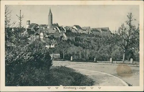 Ansichtskarte Kirchberg an der Jagst Straßenpartie an der Stadt 1924