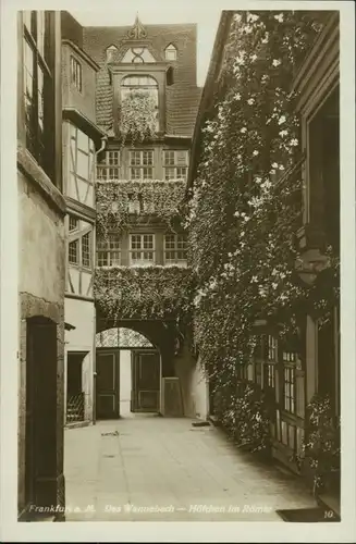 Frankfurt am Main Römer - Das Wannebach - Höfchen im Römer 1927