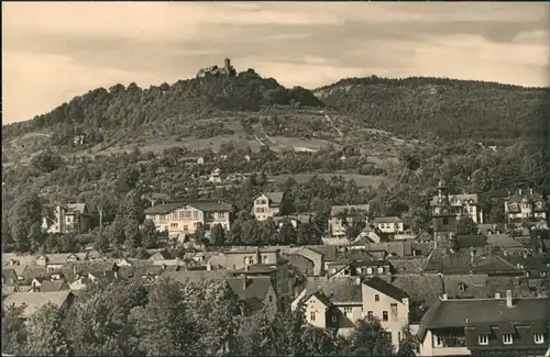 Bad Blankenburg Dorf Panorama mit Blick zur Burg Greifenstein DDR Postkarte 1962