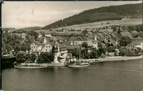 Saalburg-Ebersdorf (Saale) Bleilochtalsperre Talsperre Stausee Schiff     1959