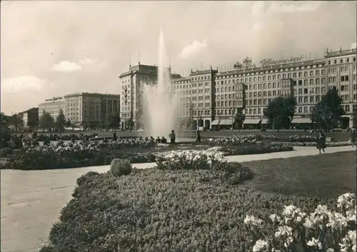 Altstadt-Magdeburg Wilhelm-Pieck-Allee, Gebäude-Ansichten, Springbrunnen 1966