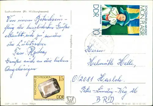 Sachsenbrunn Panorama Blick mit Umland-Ansicht DDR Postkarte 1974
