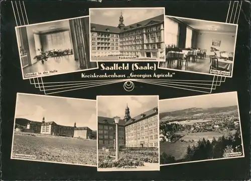 Saalfeld (Saale) Kreiskrankenhaus Georgius Agricola Krankenhaus DDR Postkarte 1963